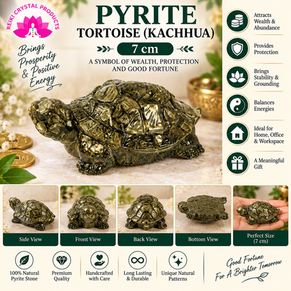 Natural Pyrite Tortoise (Kachhua) 7 cm 