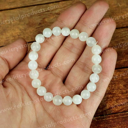 Rainbow Moonstone crystal bracelet 8mm beads for protection and positivity