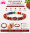 Red Jasper & 7 Chakra with Hamsa Charm Bracelet