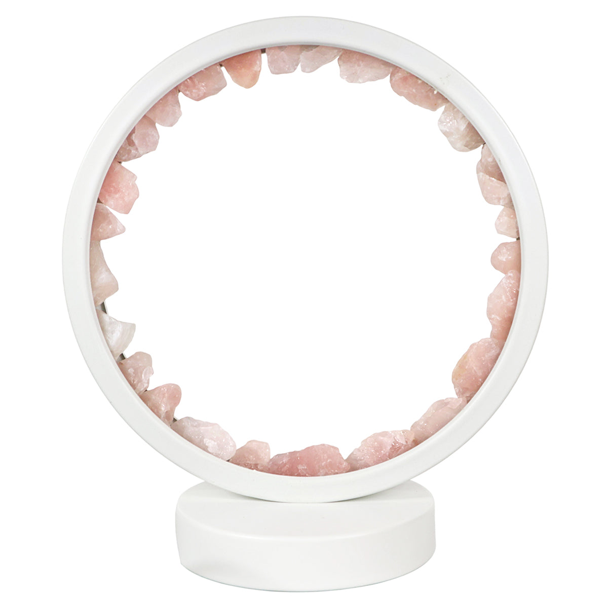 Rose Quartz Crystal Decorative Lamp with Warm LED Light