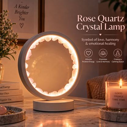 Rose Quartz Crystal Lamp for Love Self Love and Relationships