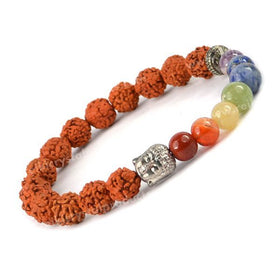 Rudraksha with 7 Chakra Buddha Head Bracelet