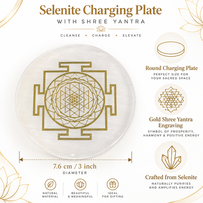 Natural Selenite Plate for Cleansing and Charging Crystals