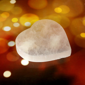 Selenite Heart Disc 8 cm | Natural Selenite Crystal Charging Plate | Reiki Charged Heart-Shaped Crystal Charging Disc for Crystal Cleansing, Energy Charging, Meditation, Home Décor & Spiritual Healing