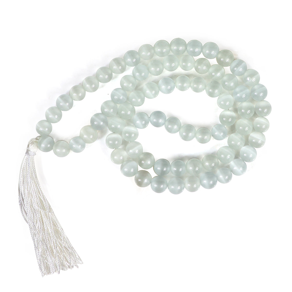 Selenite Crystal Mala | Natural Healing Gemstone Necklace for Clarity & Spiritual Cleansing