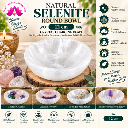 Selenite Round Bowl Crystal Charging Bowl 12 cm