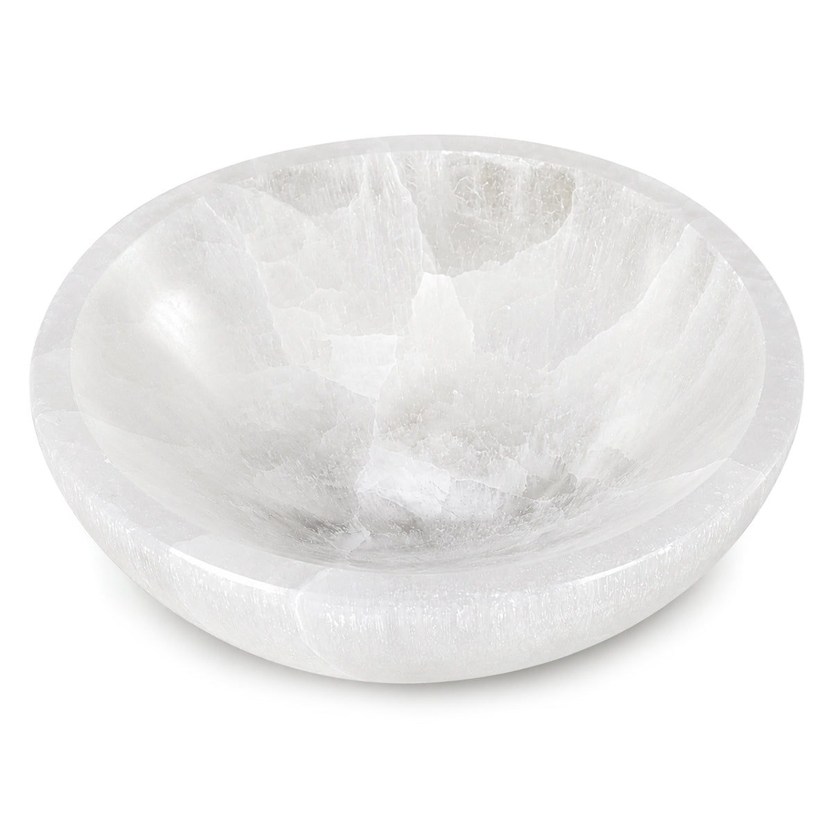 Natural Selenite Round Bowl Crystal Charging Bowl for Crystal Cleansing, Energy Charging, Reiki, Meditation, Home Décor, Altar, Vastu & Spiritual Healing