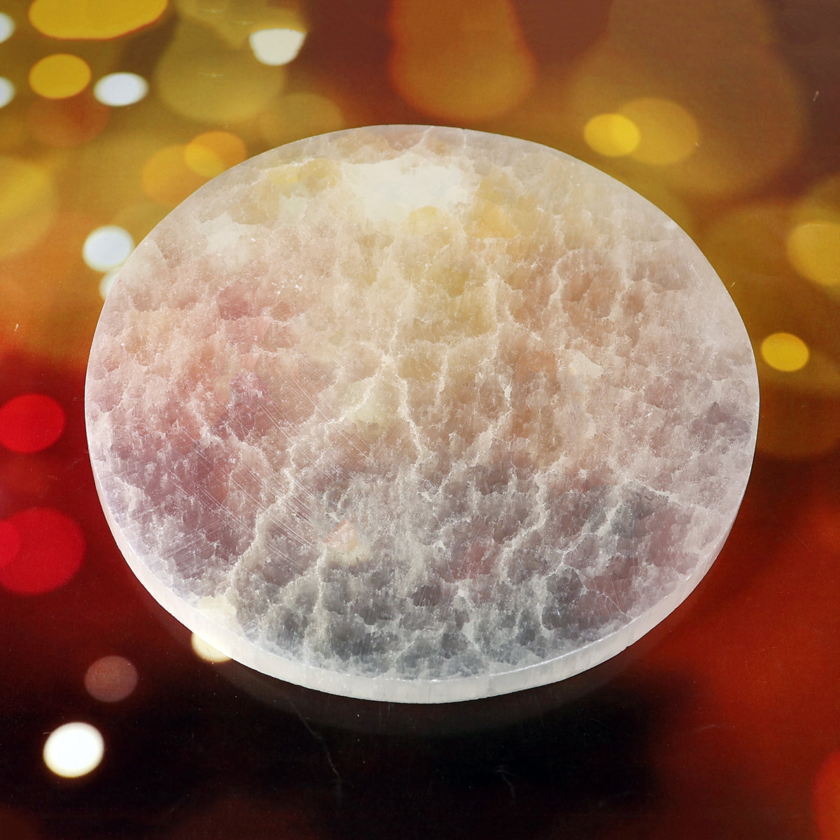 Selenite Round Disc Crystal Charging Plate