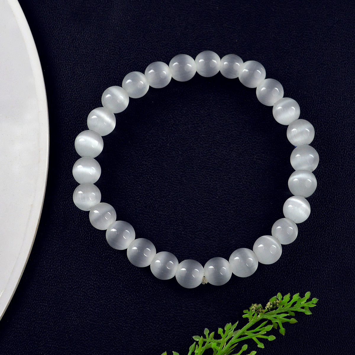 Selenite Crystal Bracelet | Natural Healing Gemstone Bracelet for Clarity & Spiritual Cleansing