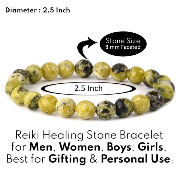 Serpentine 8 mm Faceted Bead Bracelet for Protection, Healing, Emotional Balance & Spiritual Growth