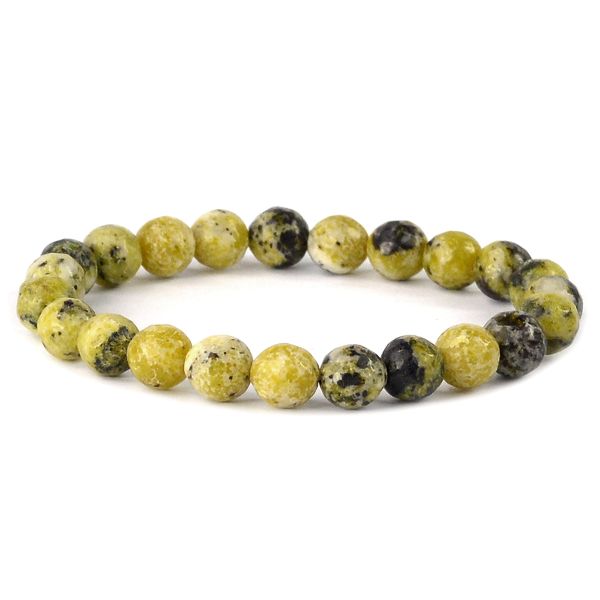 Serpentine 8mm Faceted Bead Bracelet for Protection, Healing, Emotional Balance & Spiritual Growth