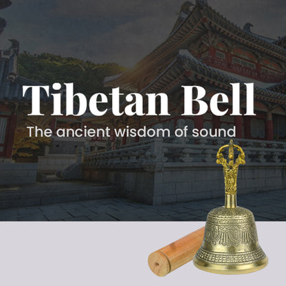 Brass Tibetan Singing Bell with Wooden Stick 5.5 Inch (13.9 cm) | Buddhist Meditation Bell for Prayer, Yoga, Mindfulness & Spiritual Practices