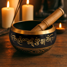 Tibetan Singing Bowl with Wooden Stick 10.1 cm (4 Inch) | Meditation Prayer Bowl for Yoga, Reiki, Music Therapy & Spiritual Practices