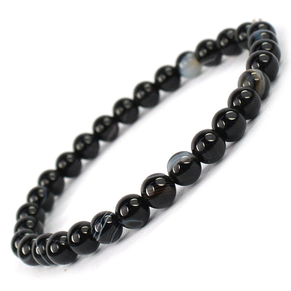 Sulemani Hakik Botswana Agate Matte Crystal Bracelet | Natural Healing Gemstone Bracelet for Grounding & Protection