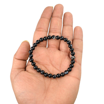 Sulemani Hakik Botswana Agate Matte Crystal Bracelet | Natural Healing Gemstone Bracelet for Grounding & Protection