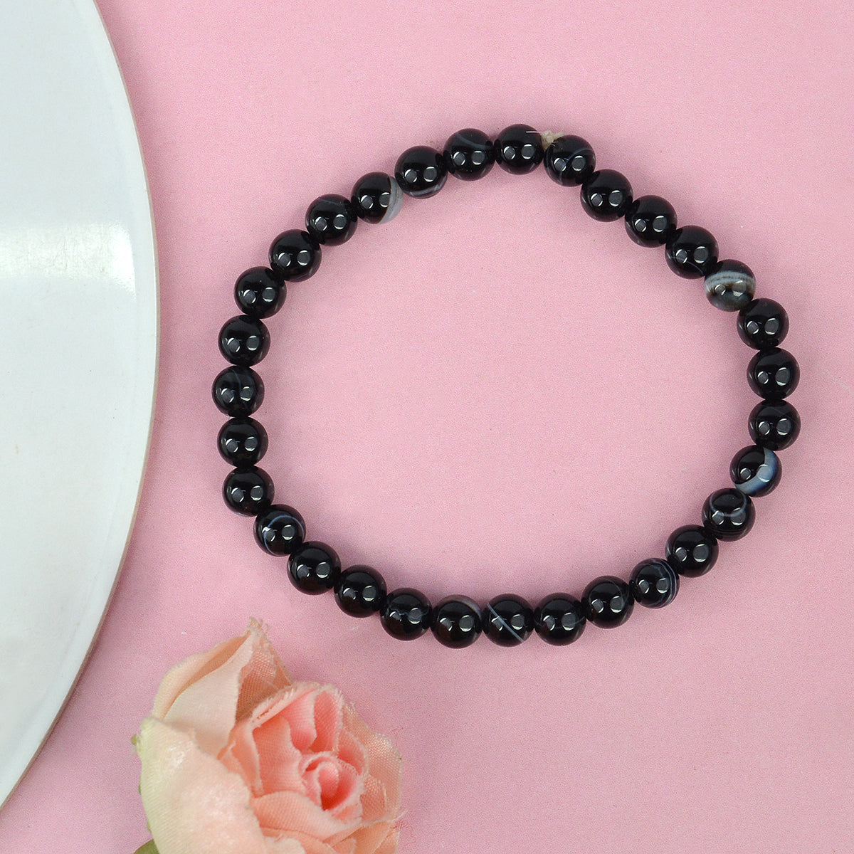 Sulemani Hakik Botswana Agate Matte Crystal Bracelet | Natural Healing Gemstone Bracelet for Grounding & Protection