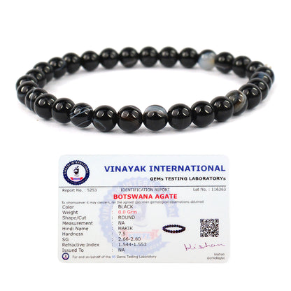 Sulemani Hakik Botswana Agate Matte Crystal Bracelet | Natural Healing Gemstone Bracelet for Grounding & Protection