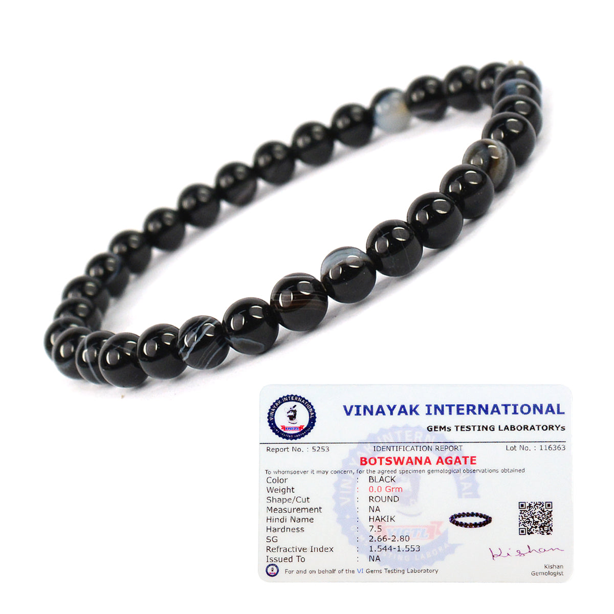 Sulemani Hakik Botswana Agate Matte Crystal Bracelet | Natural Healing Gemstone Bracelet for Grounding & Protection