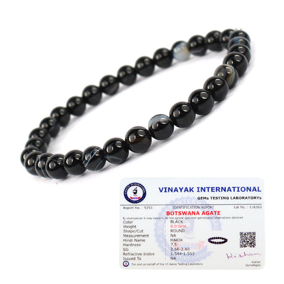 Sulemani Hakik Botswana Agate Matte Crystal Bracelet | Natural Healing Gemstone Bracelet for Grounding & Protection