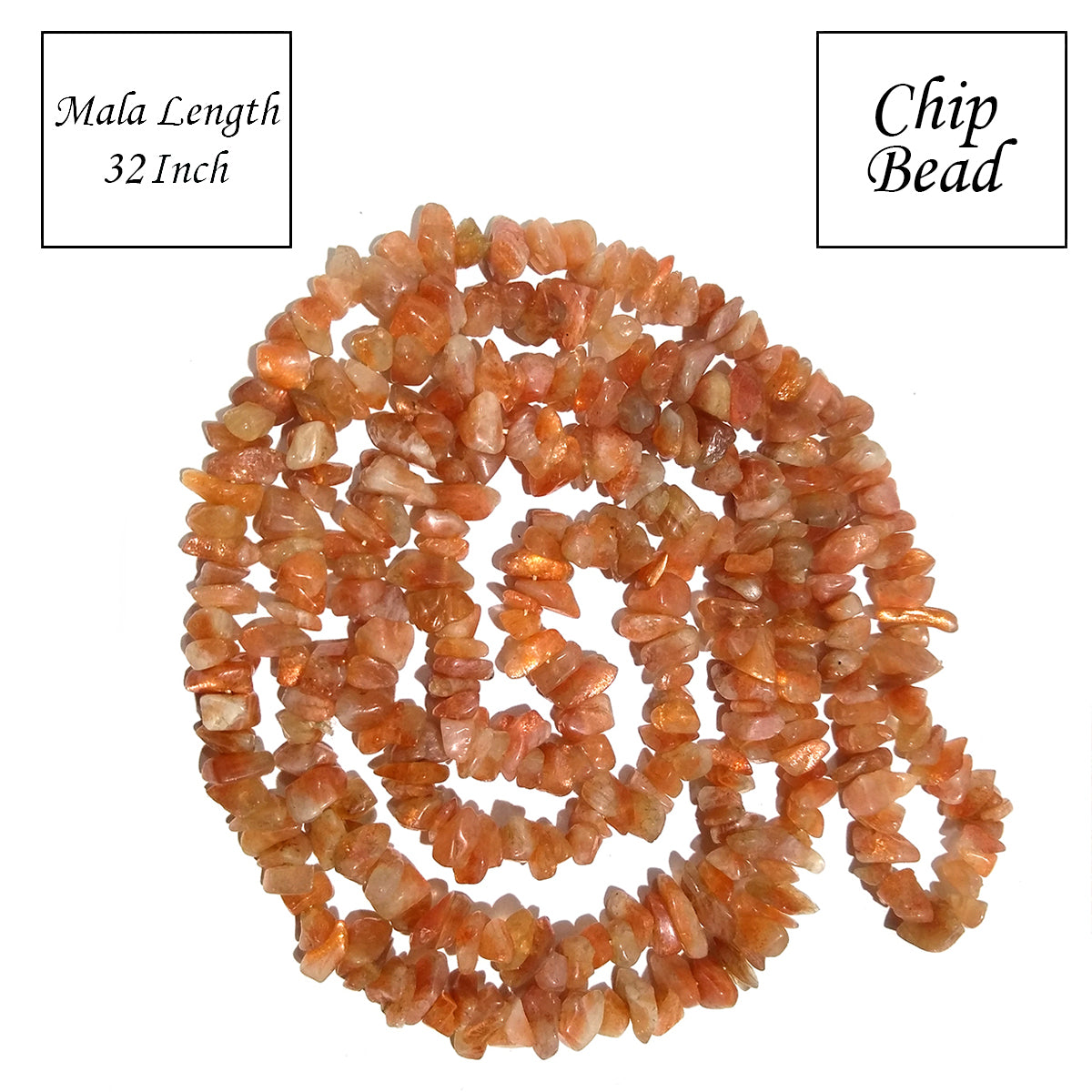 Sunstone Gemstone Chip Mala
