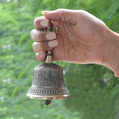 Brass Tibetan Singing Bell with Wooden Stick 5.5 Inch (13.9 cm) | Buddhist Meditation Bell for Prayer, Yoga, Mindfulness & Spiritual Practices