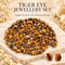 Tiger's Eye Chip Necklace Mala with Earrings