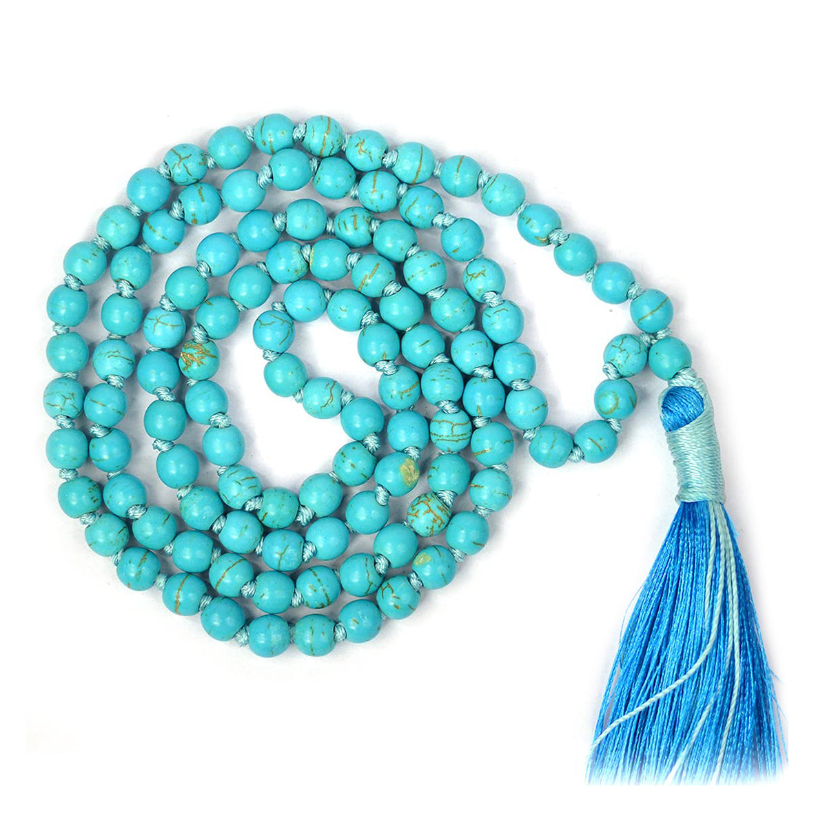 Turquoise Crystal Mala | Healing Gemstone Necklace for Protection & Communication