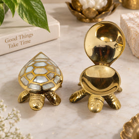 Wish Fulfilling Brass Tortoise / Turtle | Pure Brass Turtle Statue for Home, Office, Shop & Vastu Décor | Decorative Brass Tortoise Figurine for Prosperity, Harmony & Positive Energy