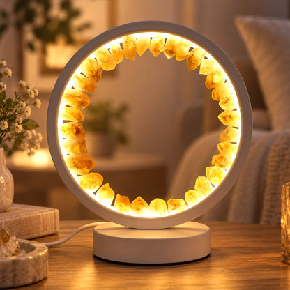 USB Powered Citrine Crystal Lamp with On Off Button