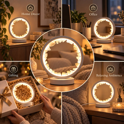 USB Powered Clear Quartz Crystal Lamp with On Off Button