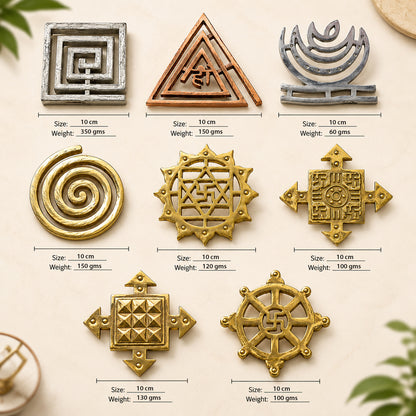 Vastu Dosha Nivaran 8 Pcs Combo | Premium Helix & Metal Vastu Tools | Vastu Remedy Accessories for Home, Office, Entrance and Commercial Spaces | 10 cm (4 Inch)