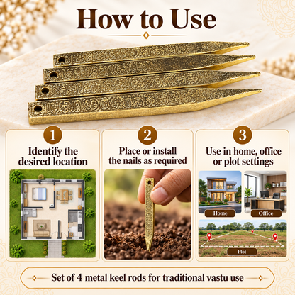 Vastu Nails Set of 4 for Traditional Vastu Remedy