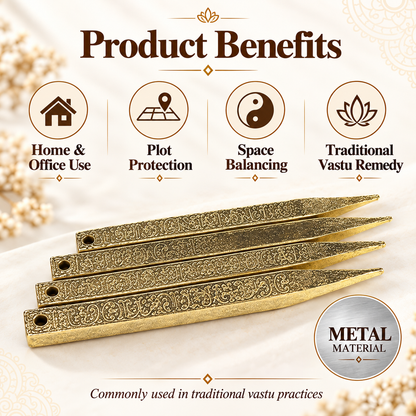 Vastu Metal Keel Rod Set for Home and Office
