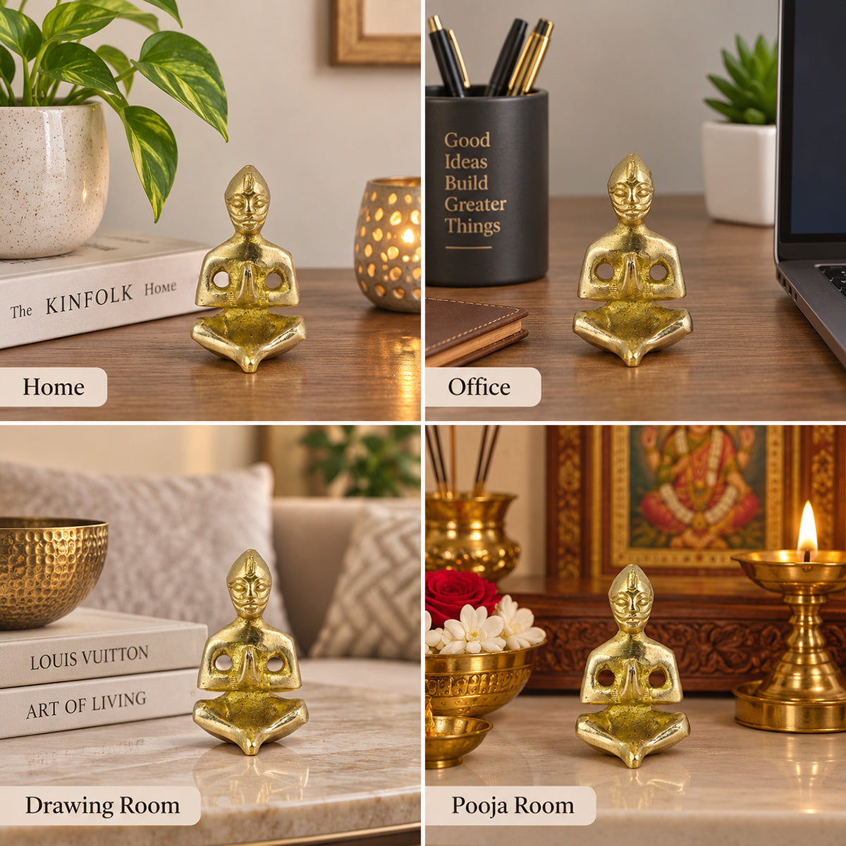 Brass Vastu Purush for Vastu Remedy | Pure Brass Vastu Purusha Idol for Home, Office, Shop & Temple | Vastu Dosh Nivaran Statue for Positive Energy, Prosperity & Spiritual Décor
