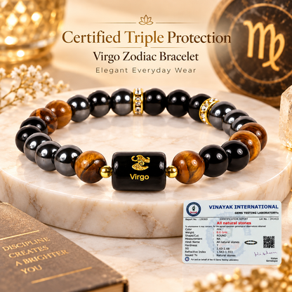 Certified Triple Protection Virgo Zodiac Bracelet 8 mm