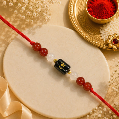 Virgo (कन्या राशि) Zodiac Birth Sign Gemstone Rakhi | Natural Crystal Astrology Rakhi Bracelet | Adjustable Thread Raksha Bandhan Gift for Men & Women