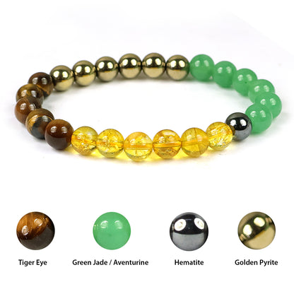Natural Pyrite Anklet with Dhan Yog Bracelet 8 mm Combo | Crystal Jewelry Set for Wealth, Confidence & Daily Wear