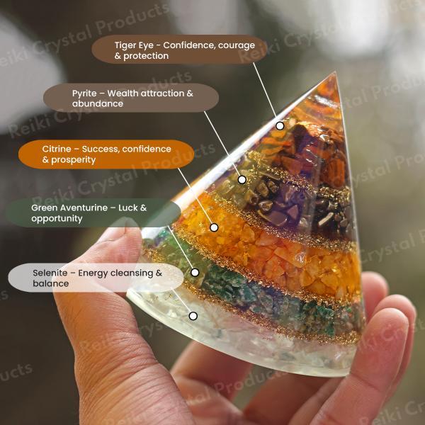 Feng Shui Money Magnet Orgone Crystal Pyramid