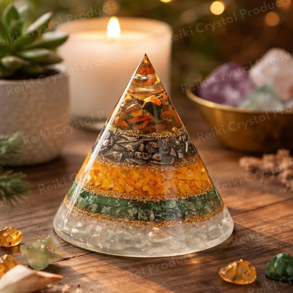 Crystal Orgone Pyramid for Wealth and Positive Energy