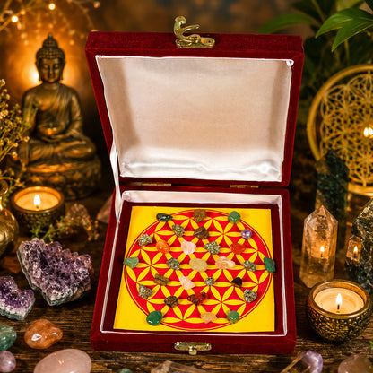 Wealth & Success Crystal Tumble Grid Box – Prosperity, Career Growth & Financial Success Crystal Set | Reiki Charged Abundance & Success Crystal Grid Kit