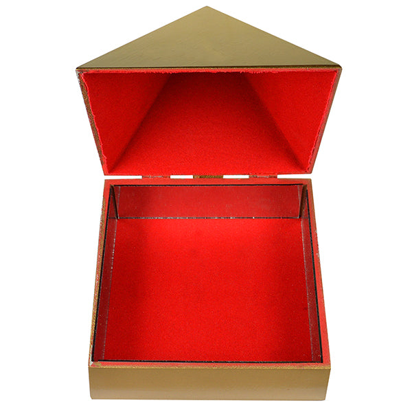 Wooden Pyramid Plain Wish Box | 10.1 cm (4 Inch) Handcrafted Wooden Storage Box for Manifestation, Affirmations, Crystal Storage