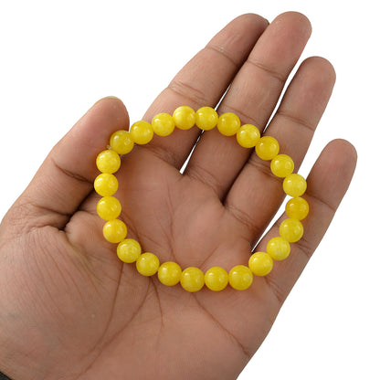 Yellow Jade Crystal Bracelet | Natural Healing Gemstone Bracelet for Abundance & Happiness