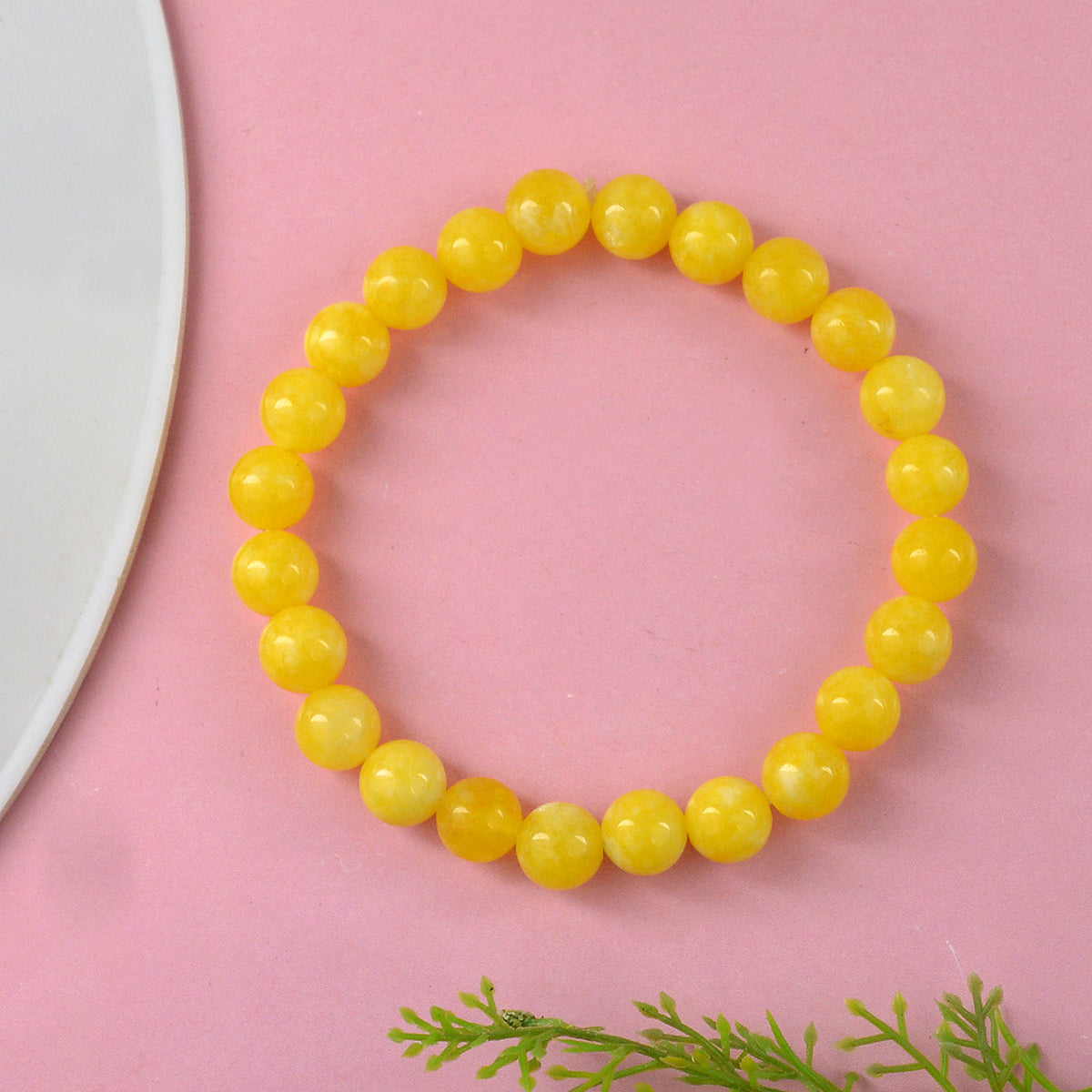 Yellow Jade Crystal Bracelet | Natural Healing Gemstone Bracelet for Abundance & Happiness