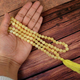 Yellow Calcite Crystal Mala | Natural Healing Gemstone Necklace for Confidence & Clarity