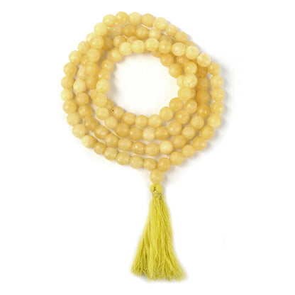 Yellow Calcite Crystal Mala | Natural Healing Gemstone Necklace for Confidence & Clarity