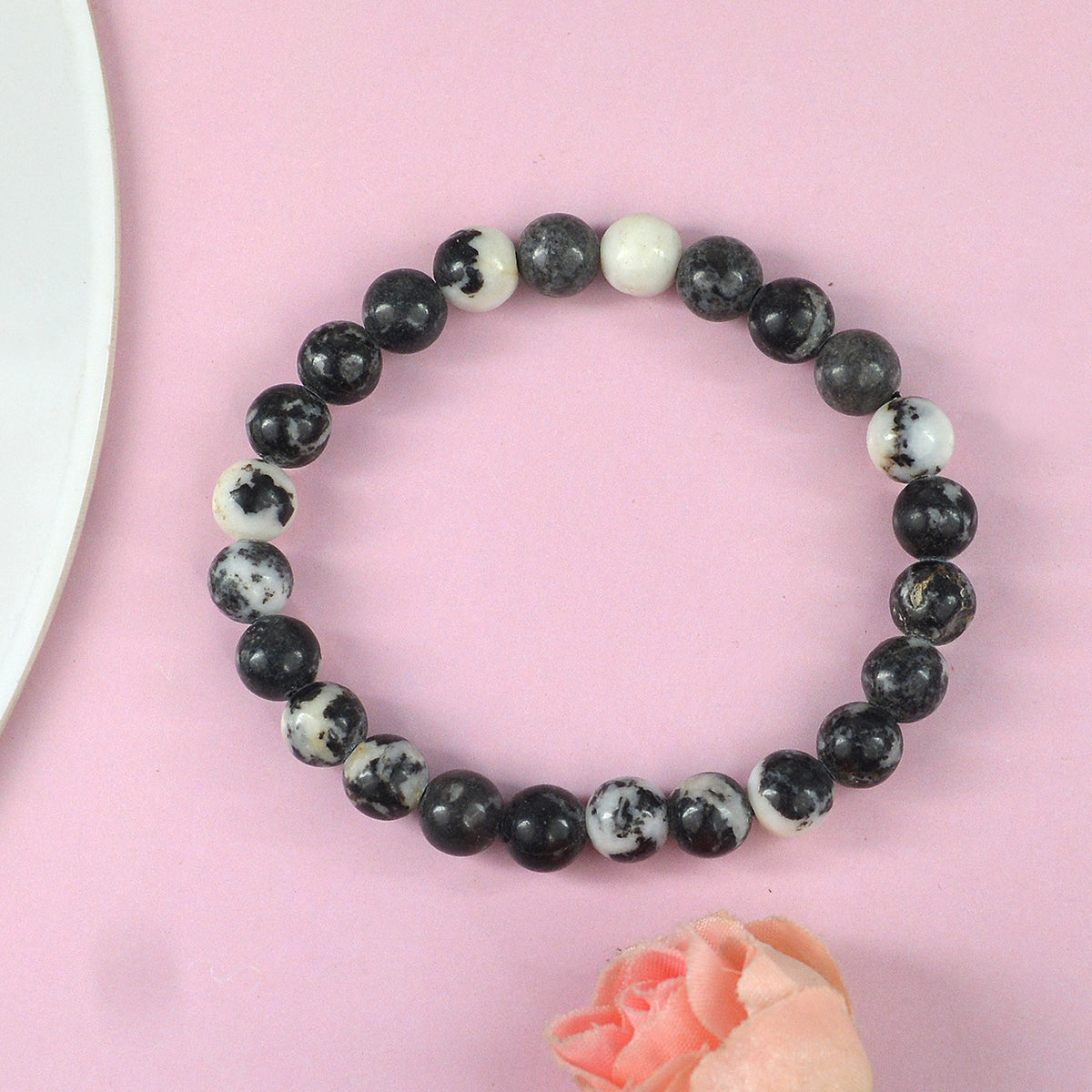 Zebra Jasper Crystal Bracelet | Natural Healing Gemstone Bracelet for Balance & Motivation