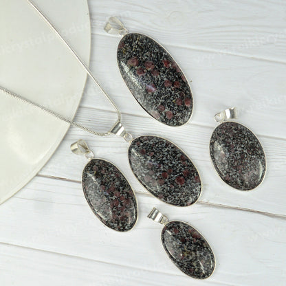 AAA Quality Ruby Fuchsite Oval Pendant With Chain