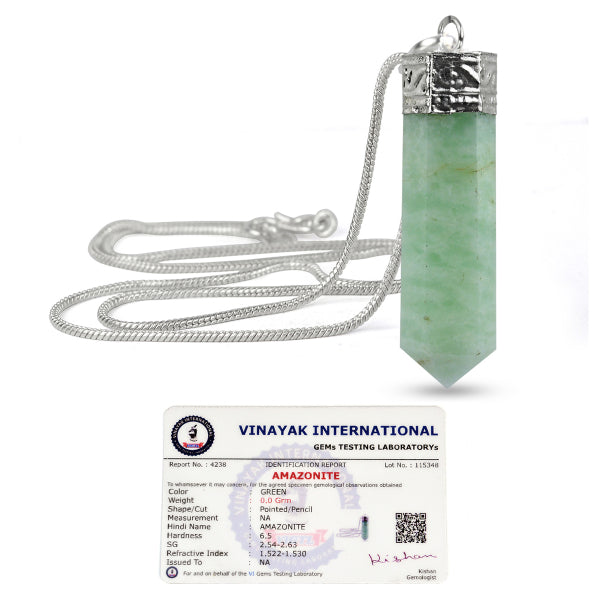 Certified AAA Natural Crystal Stone Pencil Shape Pendant - Locket with Metal Chain