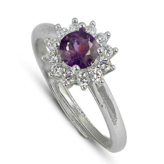 AAA Natural Amethyst Gemstone Adjustable Ring