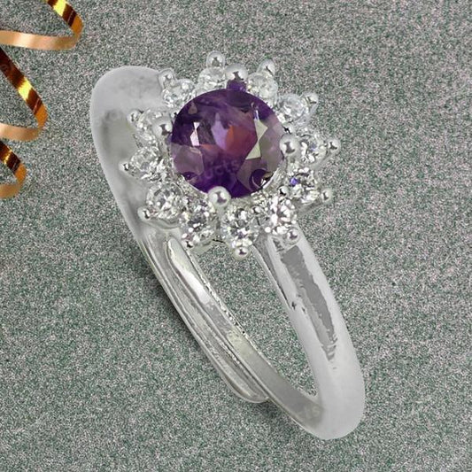 AAA Natural Amethyst Gemstone Adjustable Ring